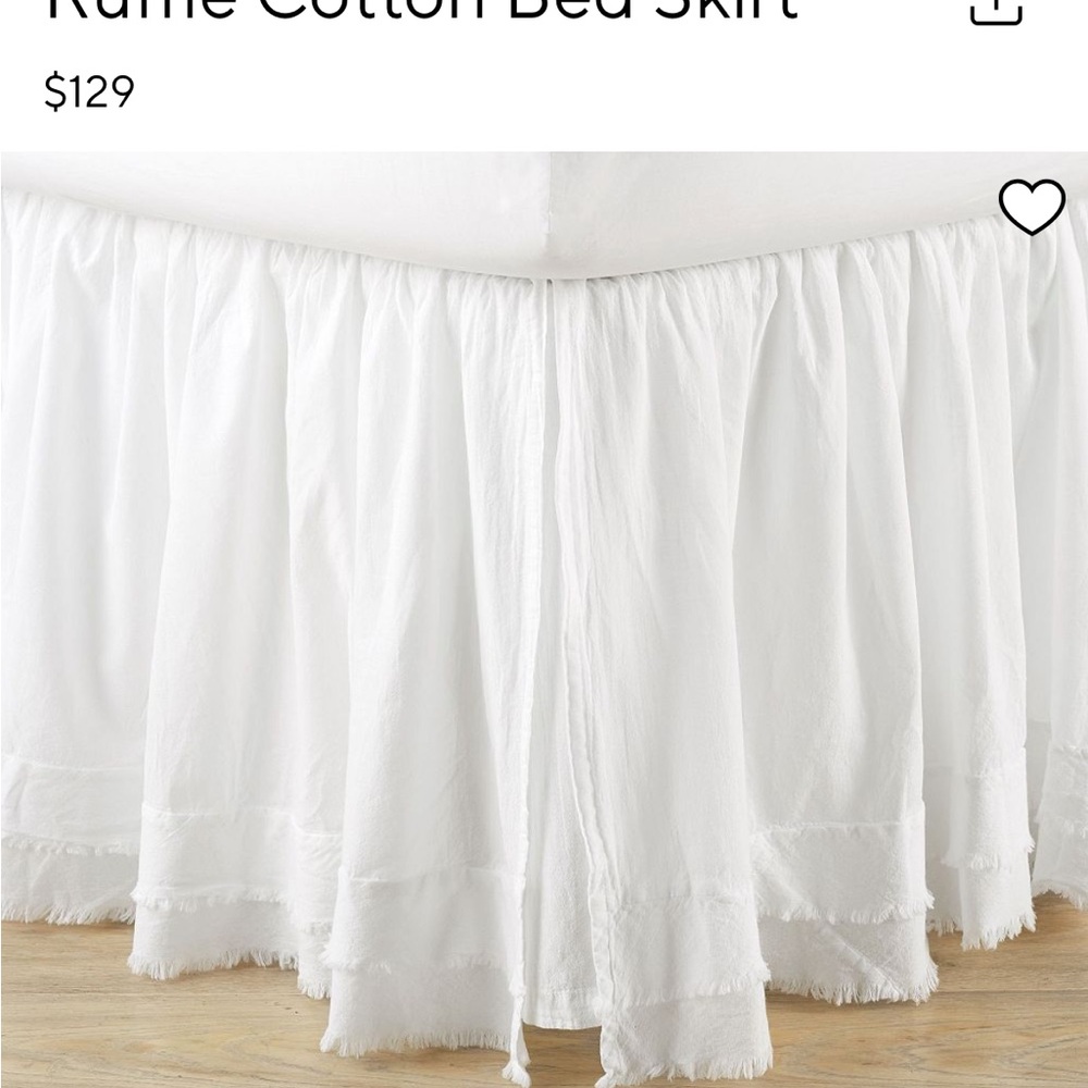 Pottery Barn Elegant White Ruffle Cotton Bed Skirt